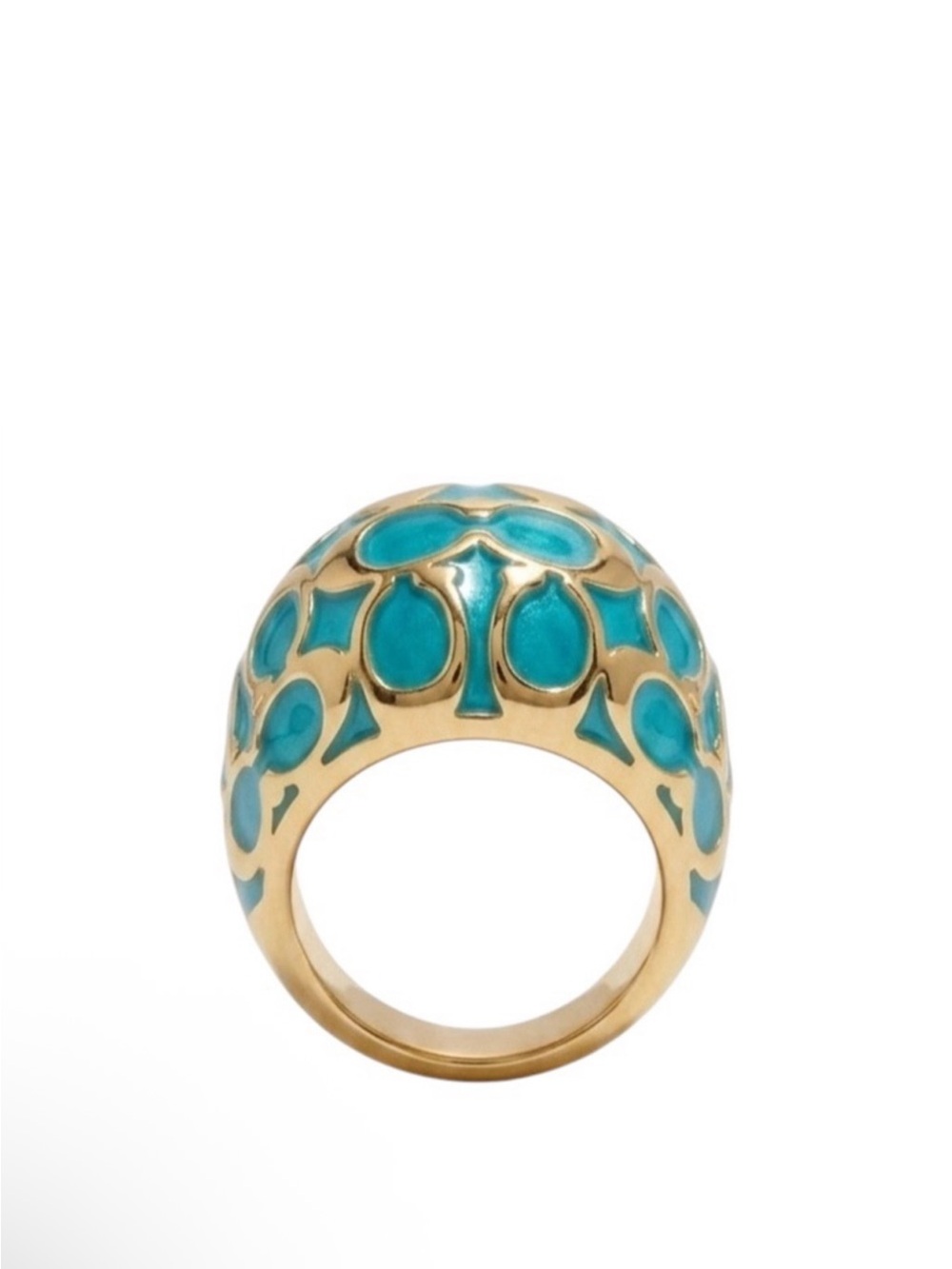 Coach Gold & Turquoise Ring-NWOT